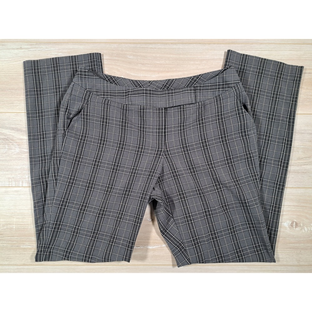 Worthington Modern Fit Gray Plaid Dress Pants Womens‎ 8P Straight Leg Trousers